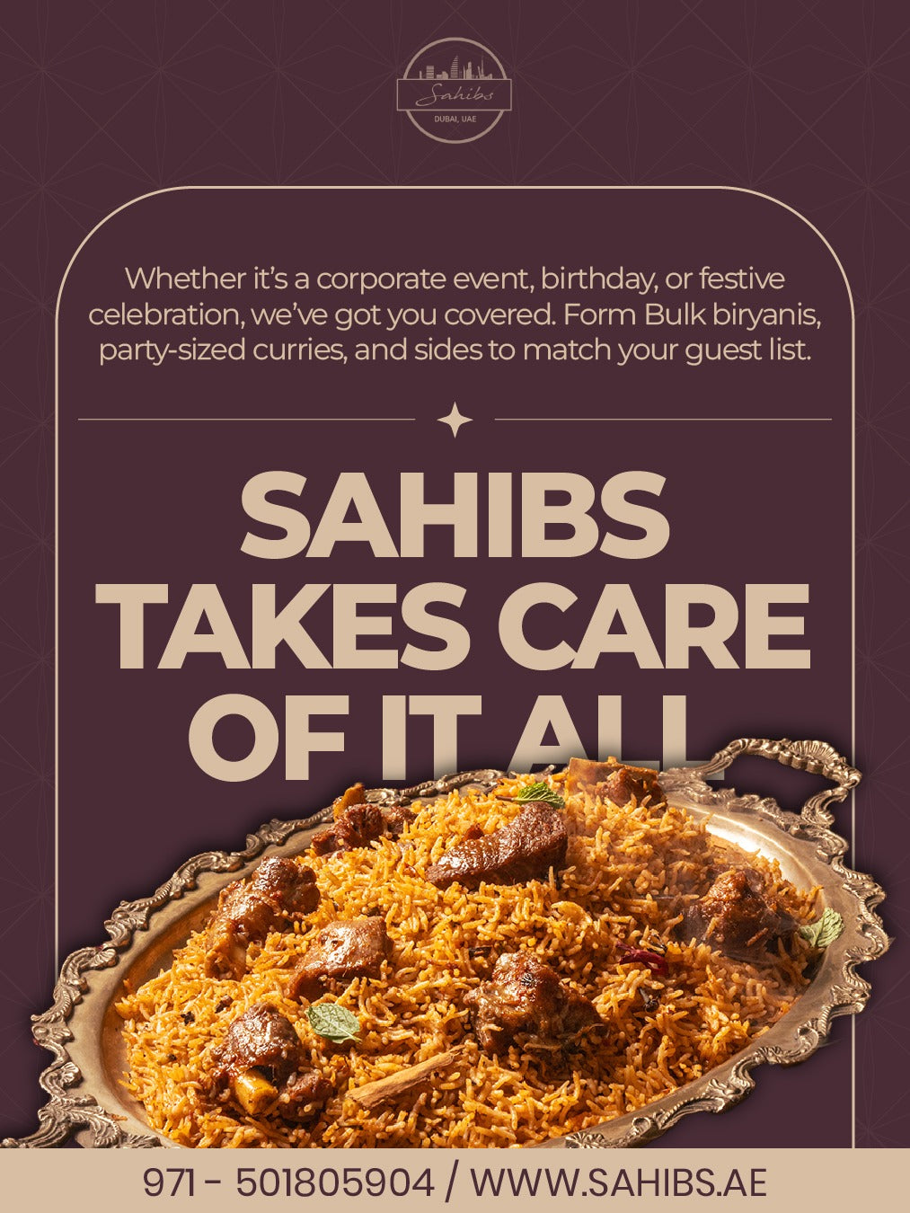 Biryani of the World - Sahibs Banquet Kitchen