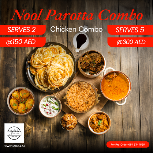 Nool Parotta Chicken Biryani Combo - Serves 5 People - AED 60*/ Person