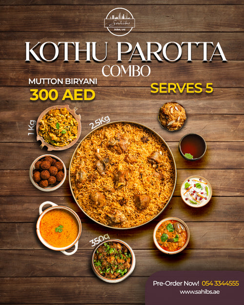 Kothu Parotta &Mutton Biryani combo - Serve 5 people 60*/Person